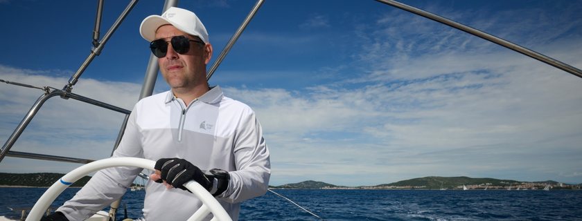 Igor Skumbriy am Steuer, unterwegs vor der dalmatinischen Küste